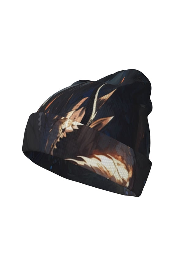 Sleeping Dragon In Forest Winter Beanie for Men Women Beanie Knit Hat Cuffed Cap Beanie Knit Chunky Snow Cap