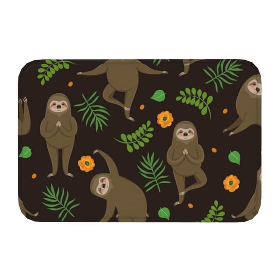 Kdxio Sloth Doing Yoga,16" x 24", Non-Slip Front Door Mats,Outdoor Welcome Mat Washable