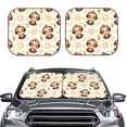 thumbnail image 1 of Kdxio Sloth Yoga Print 2-Piece Sun Shade Front Windshield - Foldable Car Front Window Sunshades For Most Sedans Suv Truck, 1 of 6