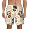 thumbnail image 1 of Kdxio Sloth Yoga Print Men'S Swim Trunks With Compression Liner 7 Inch Inseam Quick Dry Swim Shorts, 1 of 7