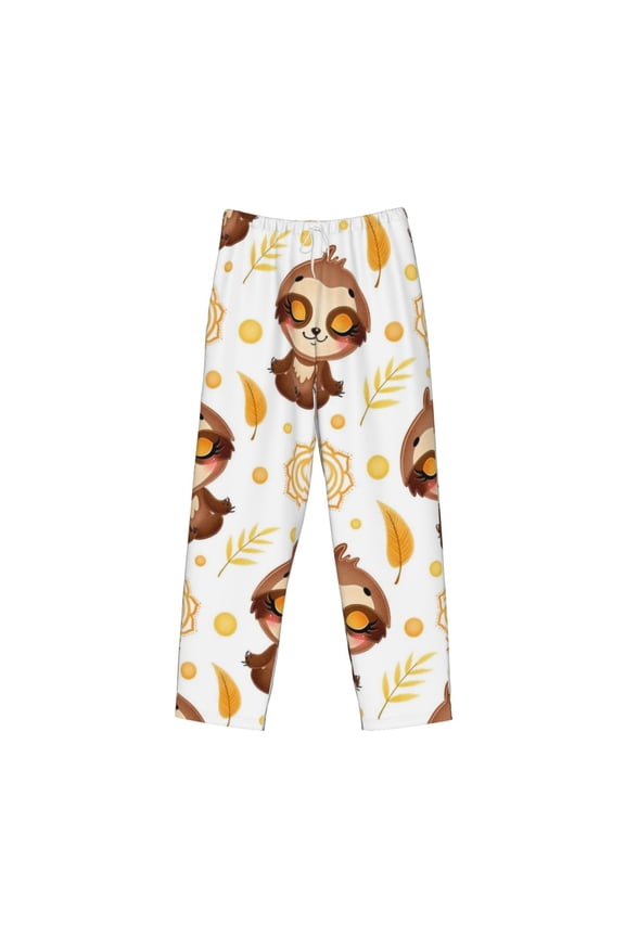 Sloth Yoga Print Men's Sleep Pajama Pant Lounge Pants with Pockets