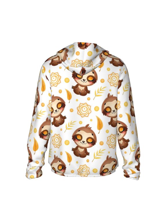 Sloth Yoga Print Women Men Sun Protection UPF 50+ Jackets Zip Up Long Sleeve Hoodie Hiking Lightweight with Pockets