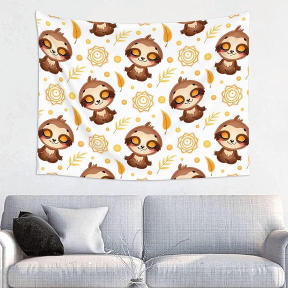 Kdxio Sloth Yoga Wall Hanging Tapestries Banner For Bedroom College Dorm Home Living Room Party Decor 29X37 In