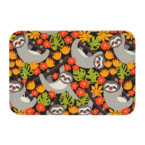 Kdxio Sloth on the Branch,16" x 24", Non-Slip Front Door Mats,Outdoor Welcome Mat Washable