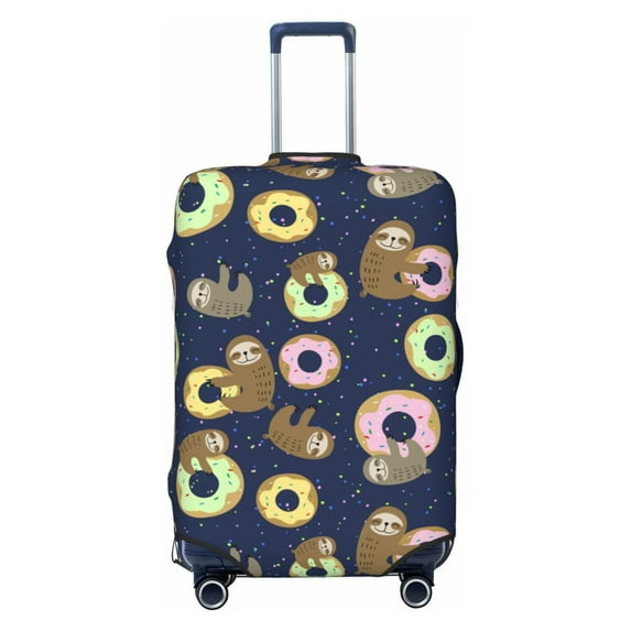 Kdxio Sloth with Donuts Pattern Luggage Cover for Travel,Elastic and Durable,Fits 18-32 Inch,Anti-Scratch Suitcase Protector