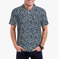 thumbnail image 1 of Kdxio Small White Flowers Print Men's Short Sleeve Polo Shirt,Midweight Men's Shirt, 1 of 5