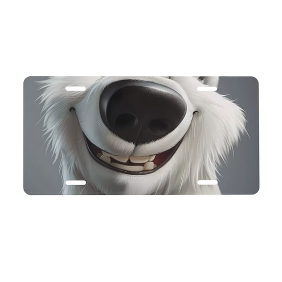 Kdxio Smiling Polar Bear License Plate Car Front License Plate Car Decoration Car Accessories Front Tag Plate Standard Size