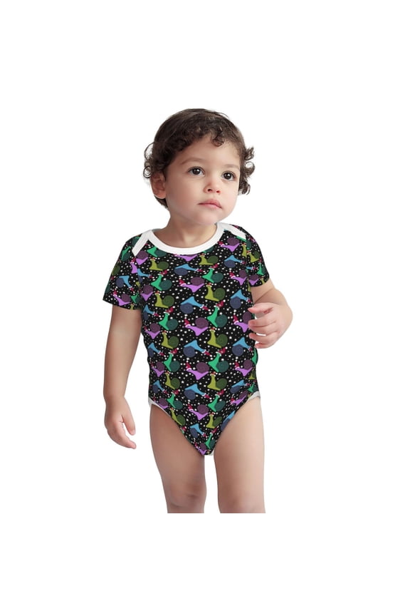 Snails 1 Pattern Unisex Baby Cotton Short Sleeve Bodysuits-12 Months