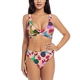 thumbnail image 1 of Kdxio Snails Print Women's 2 Piece High Waisted Wrap Spaghetti Strap Summer Swimsuit Bikini Set-Medium, 1 of 1