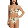 thumbnail image 1 of Kdxio Snake And Floral Print Women's 2 Piece High Waisted Wrap Spaghetti Strap Summer Swimsuit Bikini Set-X-Large, 1 of 7
