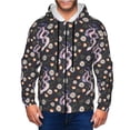 thumbnail image 1 of Kdxio Snake And Floral1 Print Men Hoodies Casual Hoodies for Men with Zip Pockets Full Zip Long Sleeve Sweatshirt Sports Hooded Jacket-Small, 1 of 5