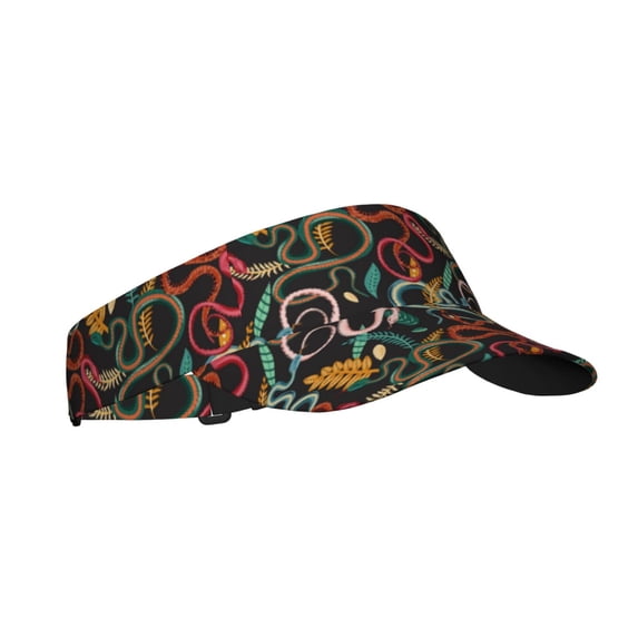 Kdxio Snake And Flower Print Sun Visor Hat Golf Visor Adjustable Velcro Outdoor Sports Cap for Men Women
