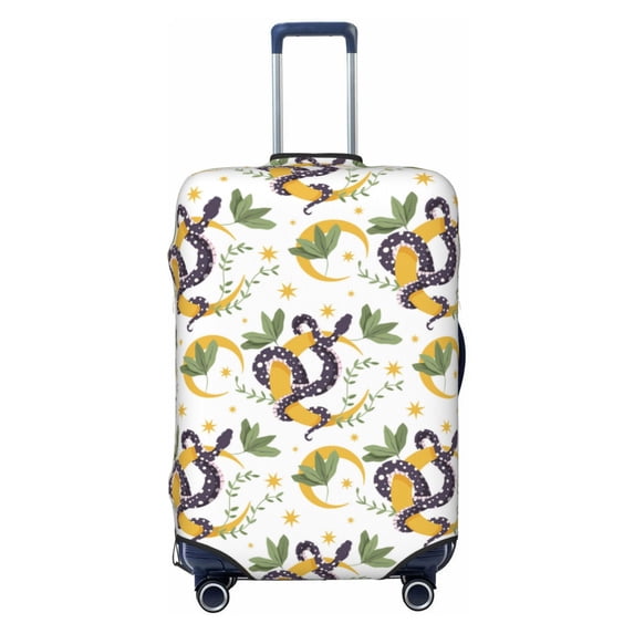 Kdxio Snake And Moon Pattern Luggage Cover for Travel,Elastic and Durable,Fits 18-32 Inch,-No luggage included