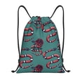 thumbnail image 1 of Kdxio Snake And Rose Print Drawstring Backpack Bag,Waterproof Draw String Back Sack, Gym Drawstring Bags Swim Bag For Unisex, 1 of 9