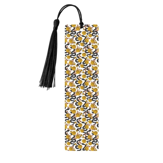 Kdxio Snake And Rose Print Metal Tassel Bookmarks,Perfect Gift for Art Lovers and Bookworms Metal Bookmarks for Women