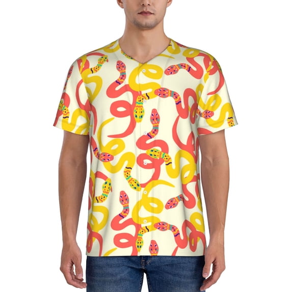 Kdxio Snake Mens T-Shirts Baseball Vintage Fashionable Lightweight Casual Crew Neck Slim Fit with Long Sleeves-XX-Large