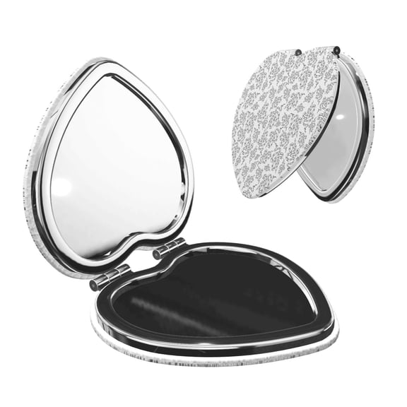 Kdxio Snake Pocket Mirror, 1X/2X Travel Makeup Mirror 2-Sided Folding Small Mirror Portable Double-Sided Magnifying Cosmetic Mirror for Gift-Heart Shape