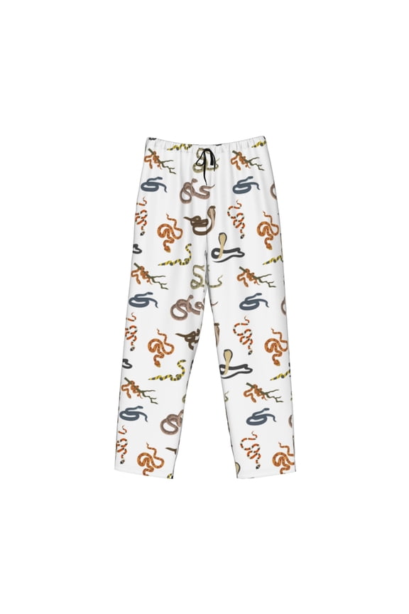 Snake Print Men's Sleep Pajama Pant Lounge Pants with Pockets