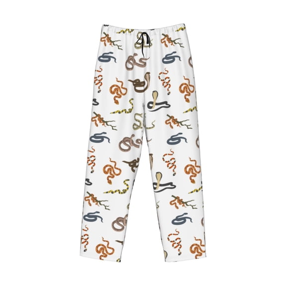 Kdxio Snake Print Men's Sleep Pajama Pant Lounge Pants with Pockets