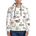 thumbnail image 1 of Kdxio Snake Print Mens Casual Hooded Collar Drawstring Hoodies Pullover Sweatshirts Casual Long Sleeve Shirts-3X-Large, 1 of 7