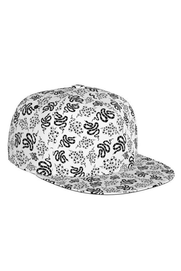 Snake Print Snapback Hat for Men Women,Adjustable Baseball Cap