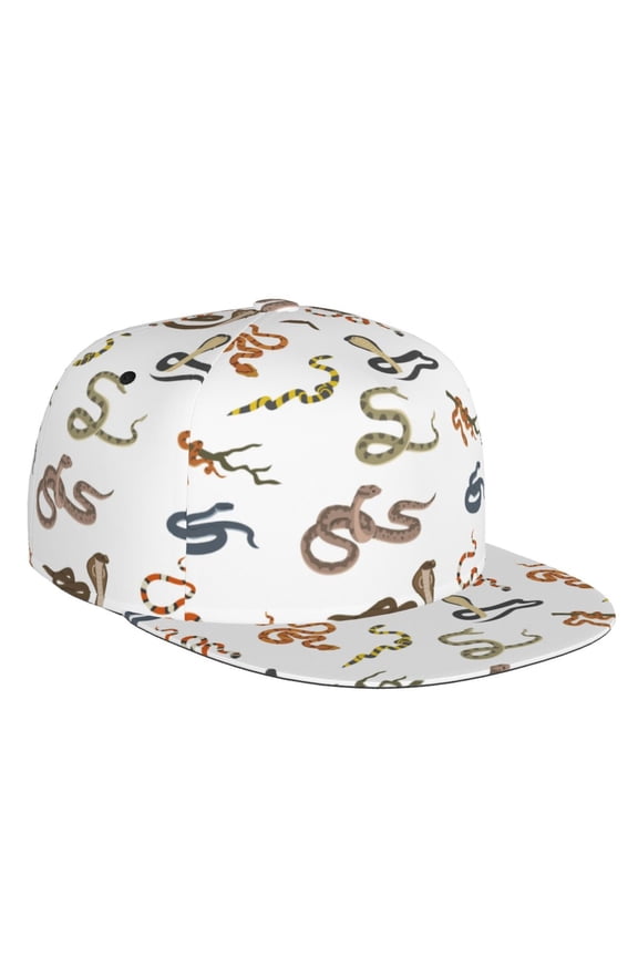 Snake Print Snapback Hat for Men Women,Adjustable Baseball Cap