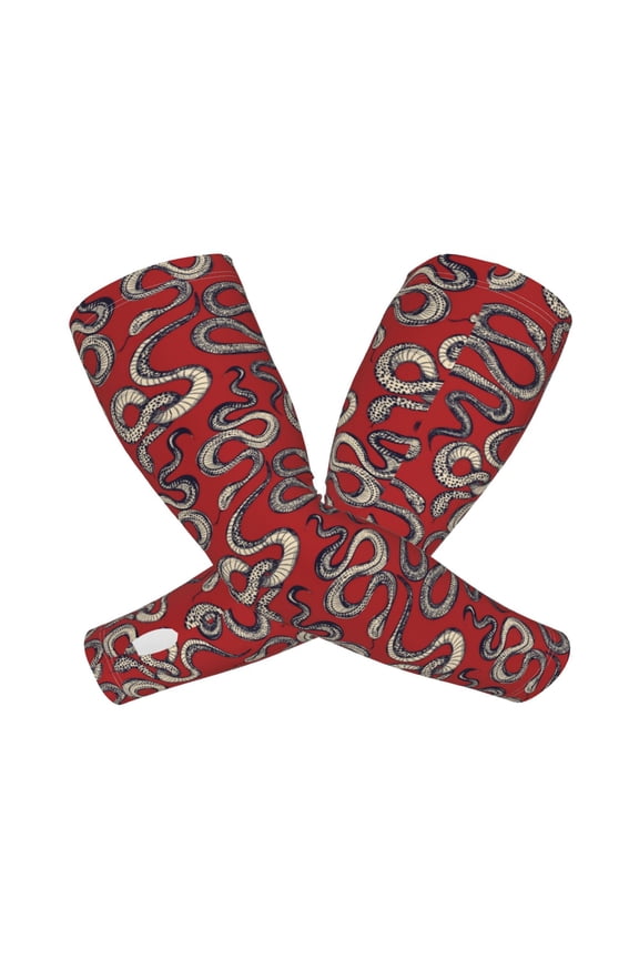 Snake Print UV Sun Protection Arm Sleeves - Tattoo Cover Up - Basketball Arm Sleeve UPF 50 Cooling for Men Women