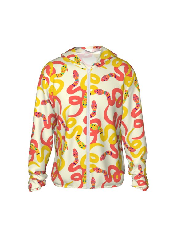 Snake Print Women Men Sun Protection UPF 50+ Jackets Zip Up Long Sleeve Hoodie Hiking Lightweight with Pockets