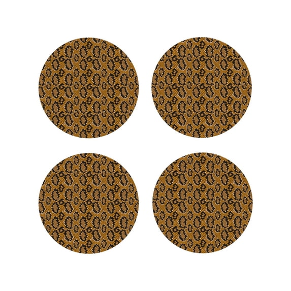 Kdxio Snake Skin Funny Coasters,4 Pcs Leather Coasters,Housewarming Gifts,Protect Furniture from Water Marks Scratch and Damage