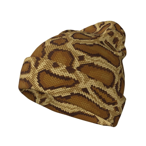 Kdxio Snake Skin Winter Beanie for Men Women Beanie Knit Hat Cuffed Cap Beanie Knit Chunky Snow Cap