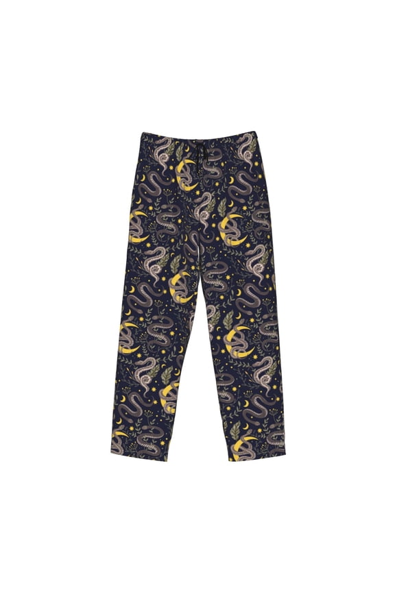 Snake Sleep Print Men's Sleep Pajama Pant Lounge Pants with Pockets