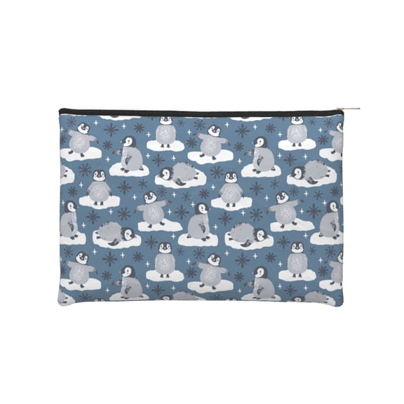 Kdxio Snow Penguin Makeup Bag Toiletry Bag Canvas Makeup Bags Zipper Cosmetic Pouch Travel Cosmetic Pouch for Women Gifts
