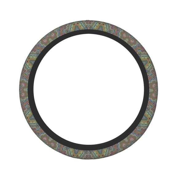 Kdxio Snowflake Colorful Print Elastic Stretch Steering Wheel Cover,Auto Steering Wheel Cover,15 Inch Anti-Slip,Warm in Winter and Cool in Summer,Fit Suvs,Vans Cars,Trucks