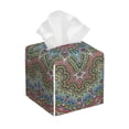 thumbnail image 1 of Kdxio Snowflake Colorful Print Tissue Box Cover,Square Decorative PU Leather Facial Paper Case Organizer Holder Dispenser for Bathroom,Night Stands,Desk,Car 5.2''X5.2''X5.2'', 1 of 6