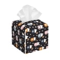 thumbnail image 1 of Kdxio Snowflake Cream Hot Cocoa Print Tissue Box Cover,Square Decorative PU Leather Facial Paper Case Organizer Holder Dispenser for Bathroom,Night Stands,Desk,Car 5.2''X5.2''X5.2'', 1 of 1