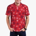 thumbnail image 1 of Kdxio Snowflake Symphony Print Men's Short Sleeve Polo Shirt,Midweight Men's Shirt-3X-Large, 1 of 5