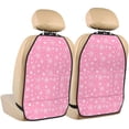 thumbnail image 1 of Kdxio Snowflake pink backgrounds Print 2 Pack Car Kick Mat Seat Cover Back Protector Mat with Pockets for Organizer Backseat Protector and Storage Anti Kick Pad for Vehicles, 1 of 6