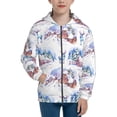 thumbnail image 1 of Kdxio Snowy Cottage Holiday Scene Pattern Kids Boys Girls Zip Up Hoodie 3D Printed Hooded Sweatshirt Hoody Coat with Pocket 7-12 Y-Medium, 1 of 6
