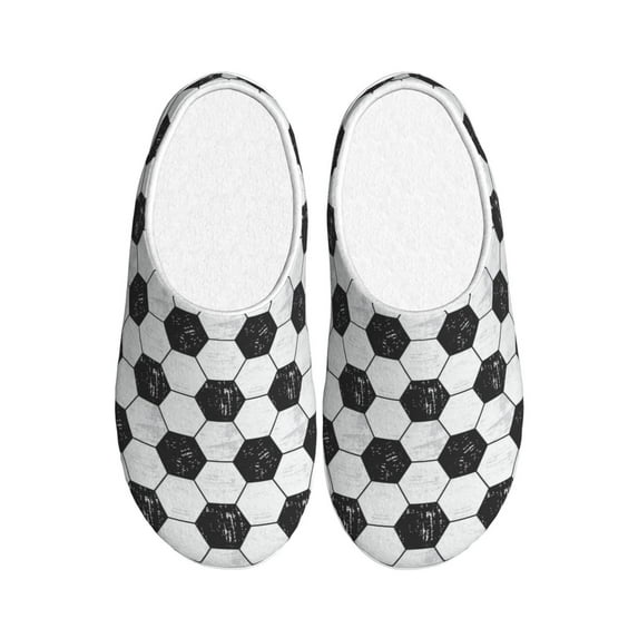 Kdxio Soccer Women's Men's Slippers Plush Slip-On House Slipper for Winter Indoor Soft Cushion Non-slip Fluffy Slides Slippers-11