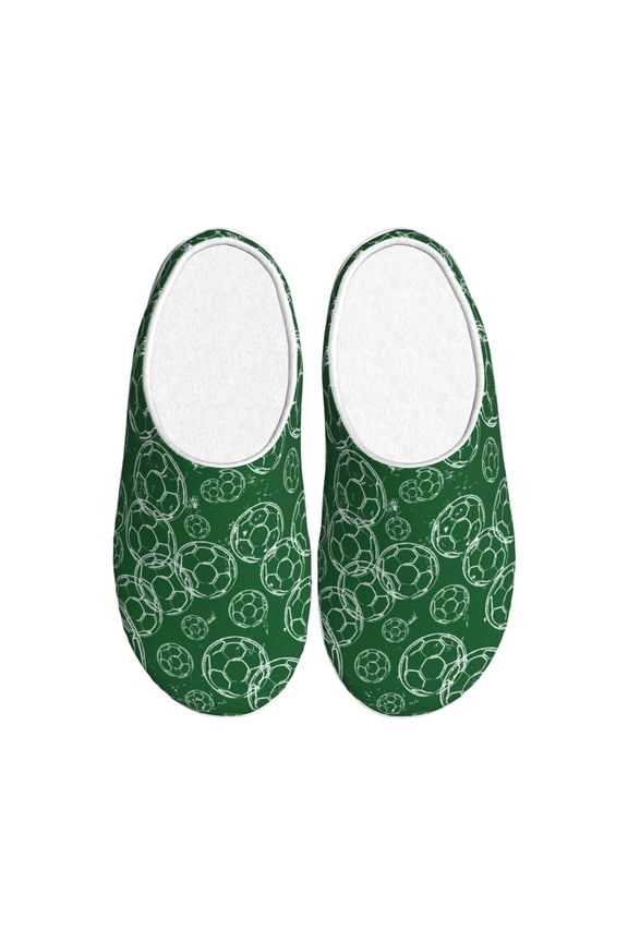 Soccer Women's Men's Slippers Plush Slip-On House Slipper for Winter Indoor Soft Cushion Non-slip Fluffy Slides Slippers-11