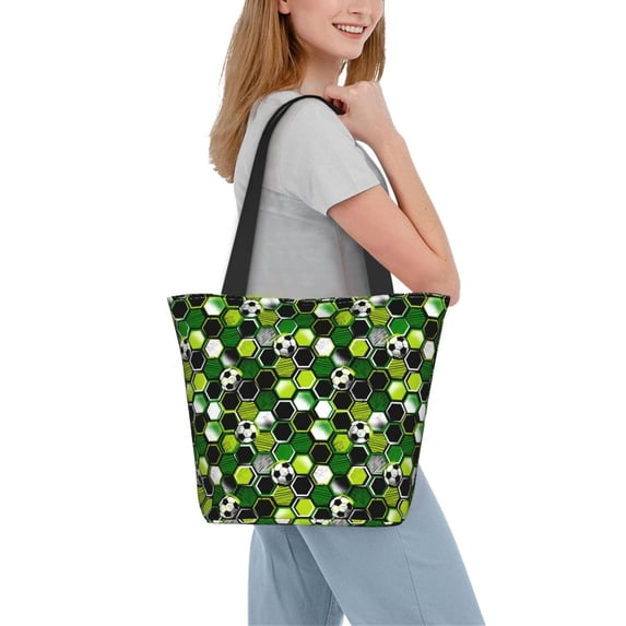 Kdxio Soccer1 Women Reusable Grocery Bags Foldable Ripstop,Reusable Shopping Bags for Shopping,Gym,Gift
