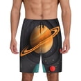 thumbnail image 1 of Kdxio Solar System Paper Art Print Mens Sleep Shorts Bottoms Soft Comfy Pajama Wear Pants with Drawstring Pockets, 1 of 5