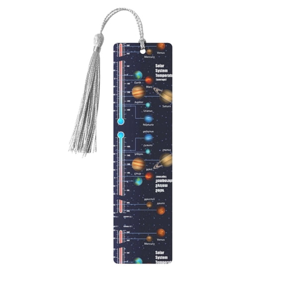 Kdxio Solar System Print Metal Tassel Bookmarks,Perfect Gift for Art Lovers and Bookworms Metal Bookmarks for Women