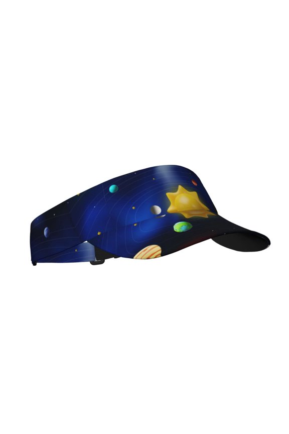 Solar System Print Sun Visor Hat Golf Visor Adjustable Velcro Outdoor Sports Cap for Men Women