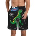 thumbnail image 1 of Kdxio Space Dino Cartoon Black Pattern Mens Casual Shorts - Drawstring Summer Beach Sports Shorts for Men, 1 of 9