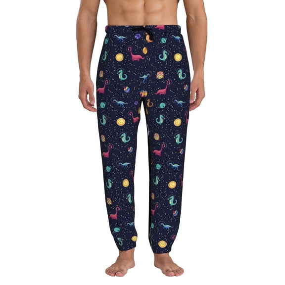 Kdxio Space Dinosaur Pattern Joggers,Sweatpants for Men with Pockets-Small