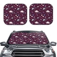 thumbnail image 1 of Kdxio Space Dinosaur Print 2-Piece Sun Shade Front Windshield - Foldable Car Front Window Sunshades for Most Sedans SUV Truck, 1 of 6