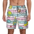 thumbnail image 1 of Kdxio Space Doodle Print Men'S Swim Trunks With Compression Liner 7 Inch Inseam Quick Dry Swim Shorts, 1 of 7