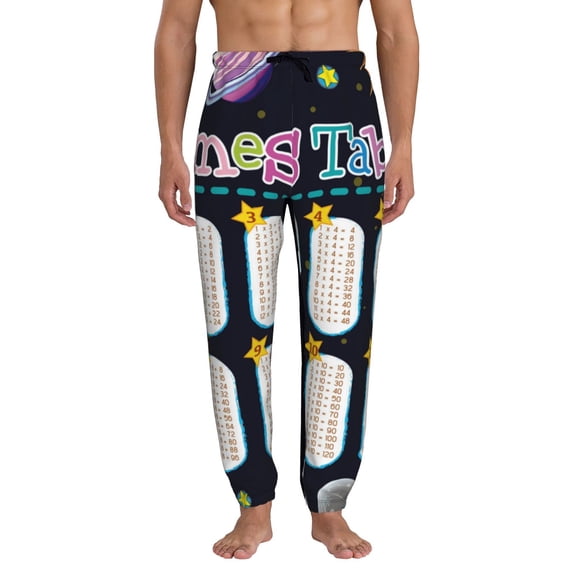 Kdxio Space Math Times Tables Pattern Joggers,Sweatpants for Men with Pockets-Medium