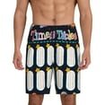 thumbnail image 1 of Kdxio Space Math Times Tables Print Mens Sleep Shorts Bottoms Soft Comfy Pajama Wear Pants with Drawstring Pockets, 1 of 5